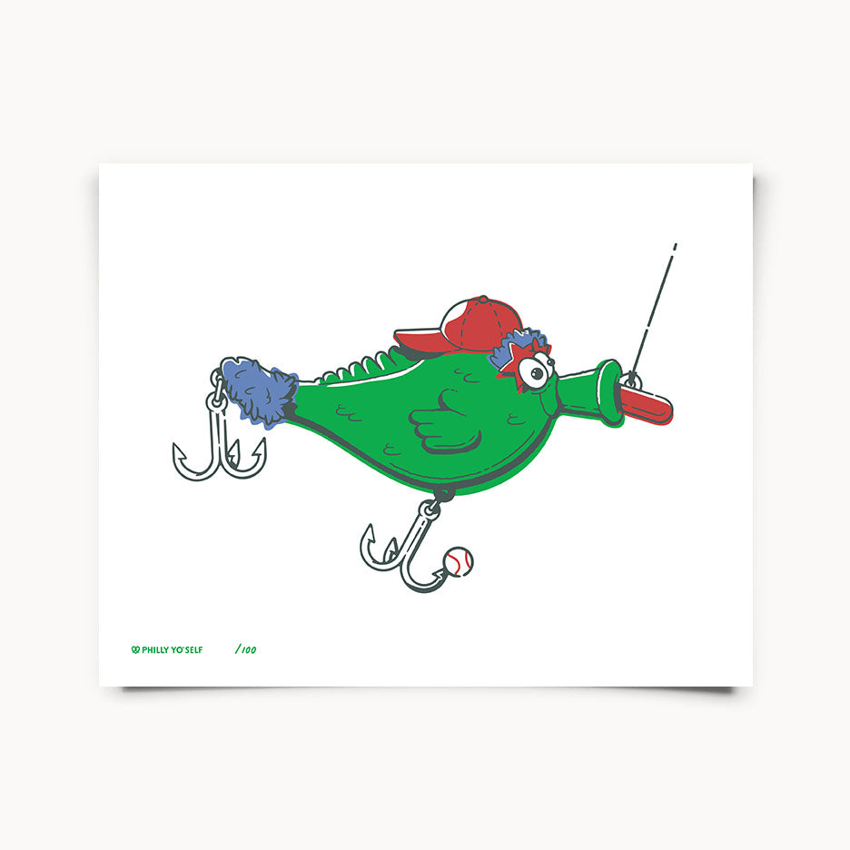 Phillie Phanatic Inspired Fishing Lure Print – Philly Yo' Self