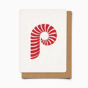 P Candy Cane - Card