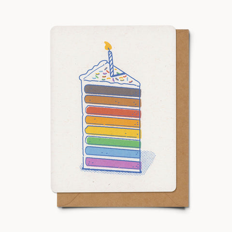 Rainbow Birthday Cake (Philly Pride Flag) - Card